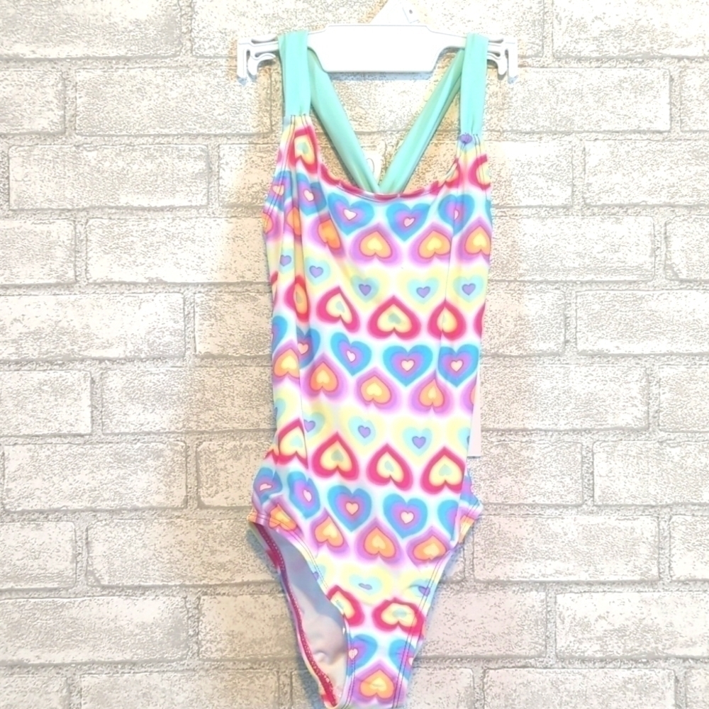 Freestyle Revolution Neon Heart Racerback Swimsuit